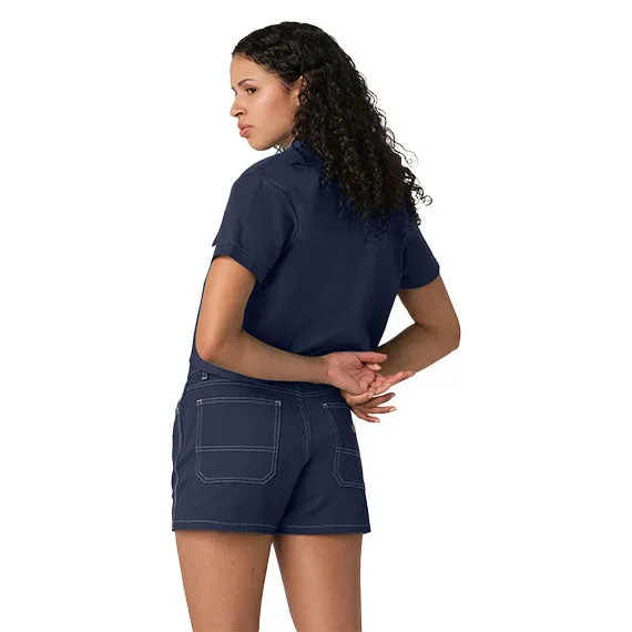 Dickies Women's Short Sleeve Crop Work Shirt Ink Navy