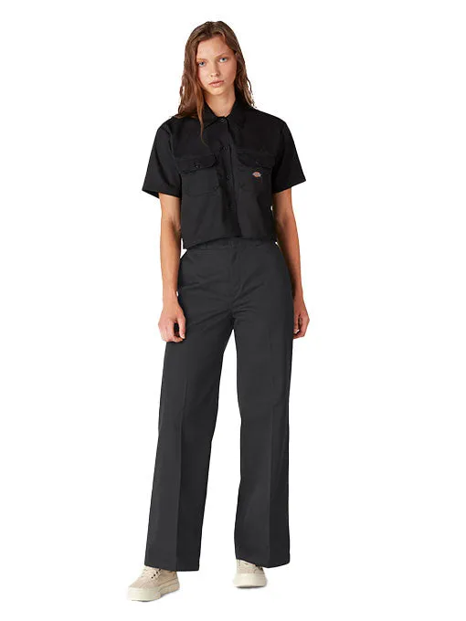 Dickies Women's Wide Leg Twill Pant Stonewashed Black