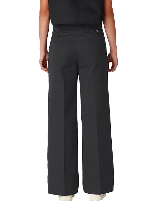 Dickies Women's Wide Leg Twill Pant Stonewashed Black