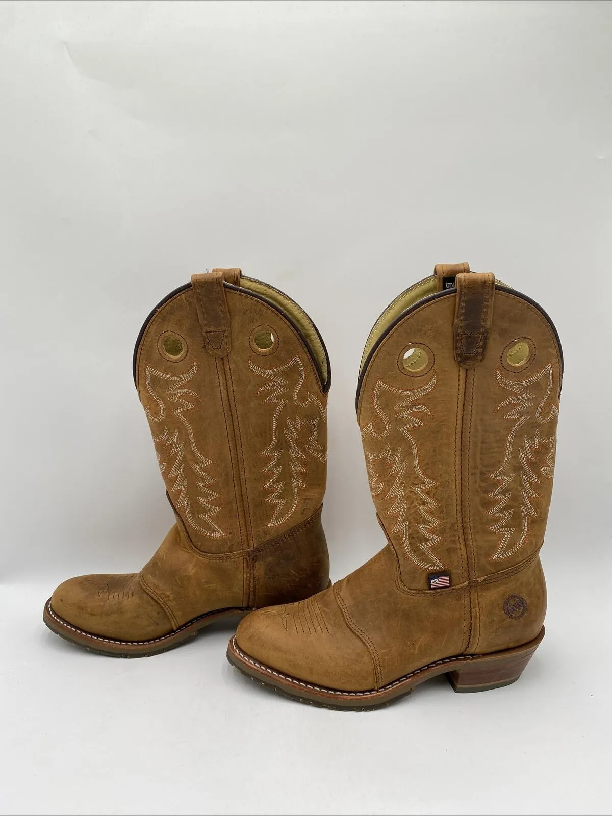 Double-H Women's Daniela Leather Boots Brown Size 9M - Very Good