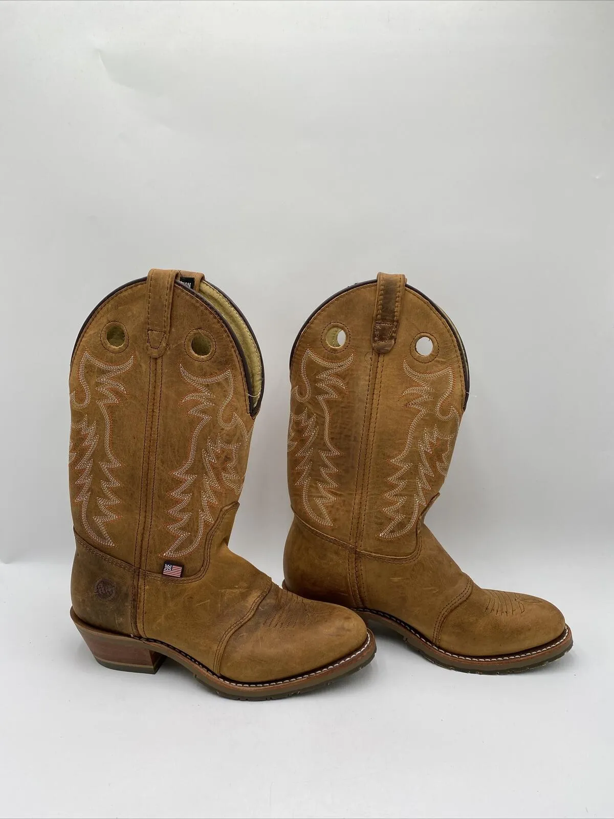 Double-H Women's Daniela Leather Boots Brown Size 9M - Very Good