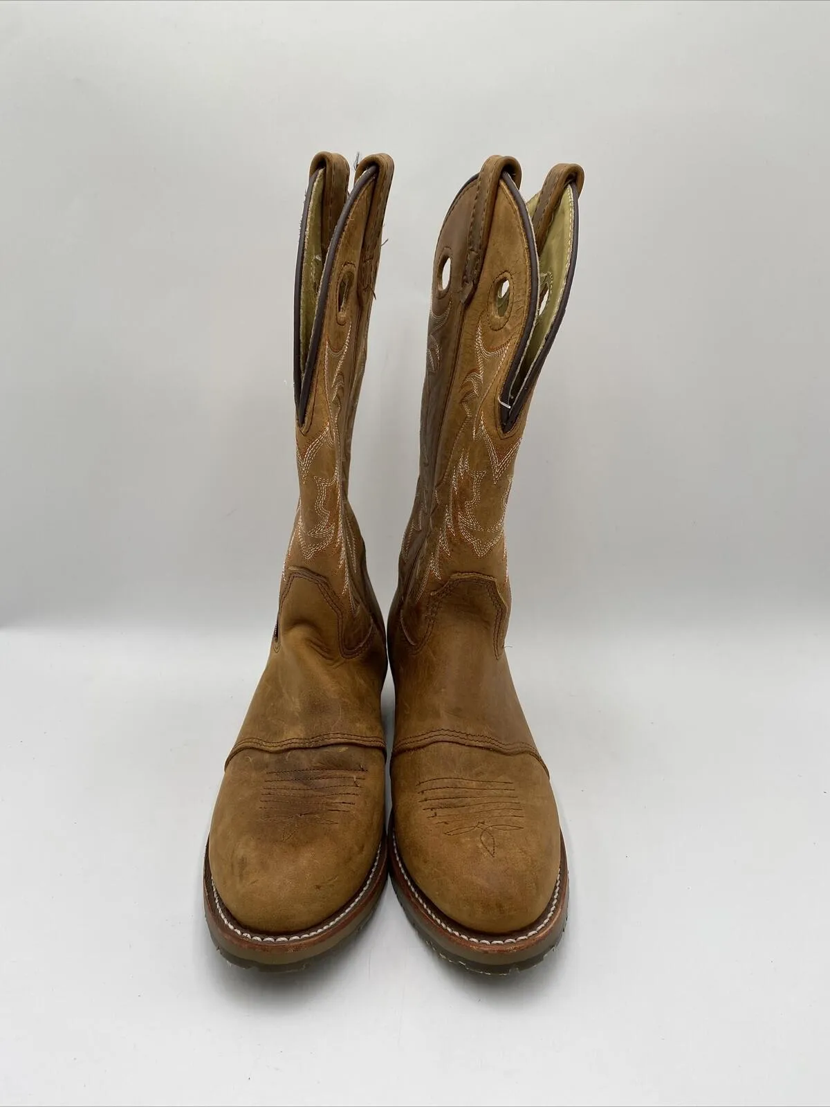 Double-H Women's Daniela Leather Boots Brown Size 9M - Very Good
