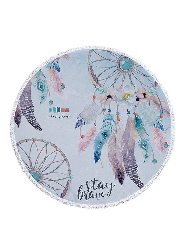 Dreamcatcher Pattern 150cm Round Beach Towel