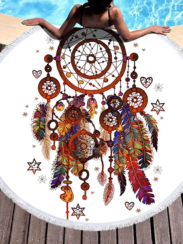 Dreamcatcher Pattern 150cm Round Beach Towel