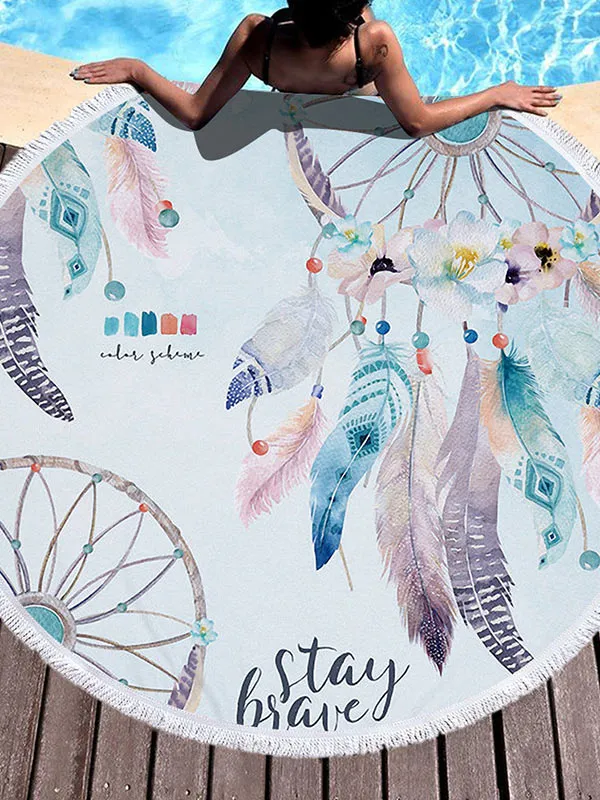 Dreamcatcher Pattern 150cm Round Beach Towel