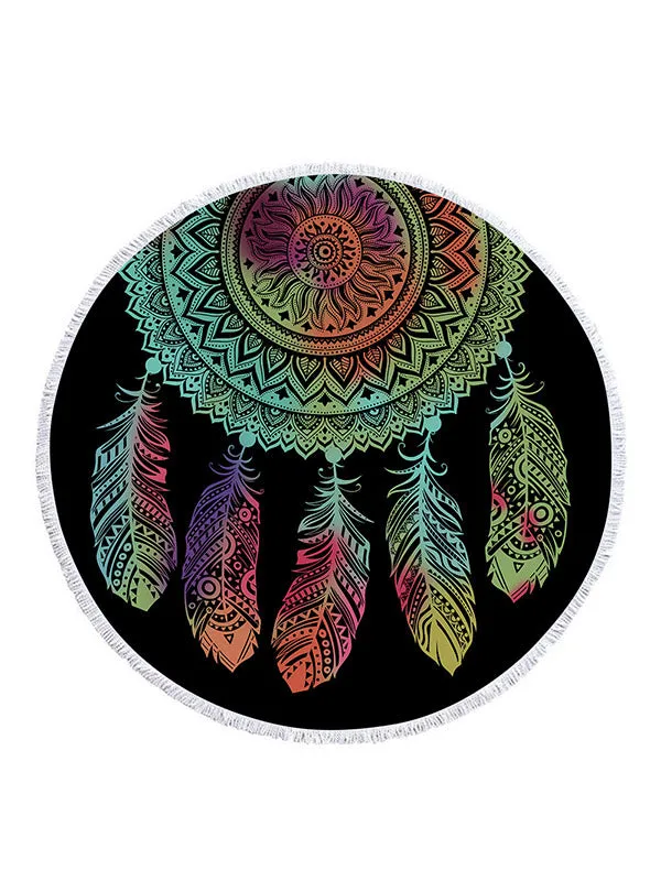 Dreamcatcher Pattern 150cm Round Beach Towel