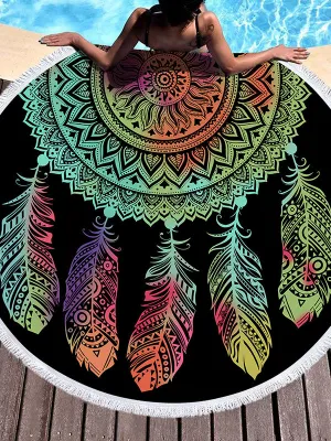 Dreamcatcher Pattern 150cm Round Beach Towel