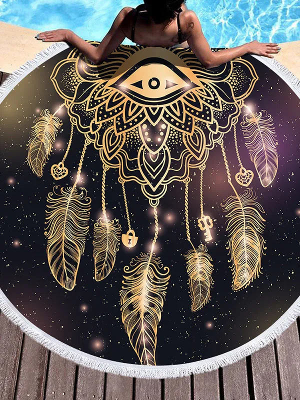Dreamcatcher Pattern 150cm Round Beach Towel