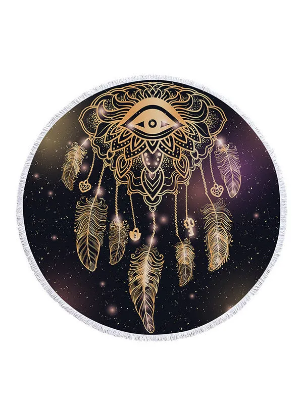 Dreamcatcher Pattern 150cm Round Beach Towel