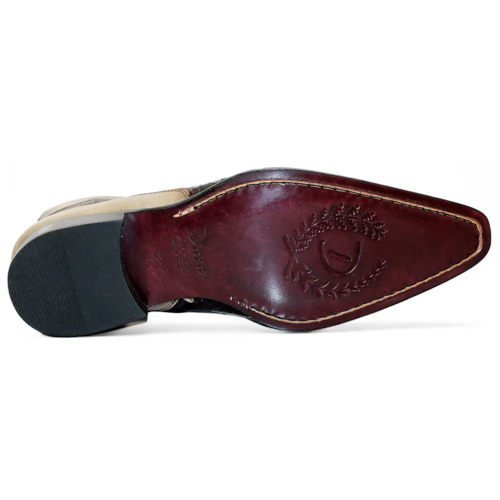 Duca Aprilia Men's Burgundy/Antique Red Calf-Skin Leather Boots