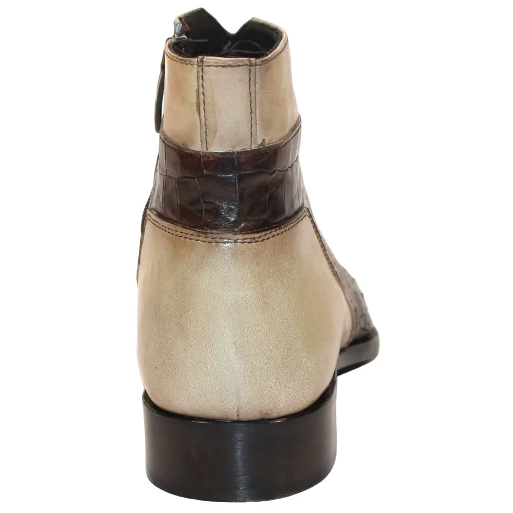Duca Aprilia Men's Chocolate/Beige Calf-Skin Leather Boots