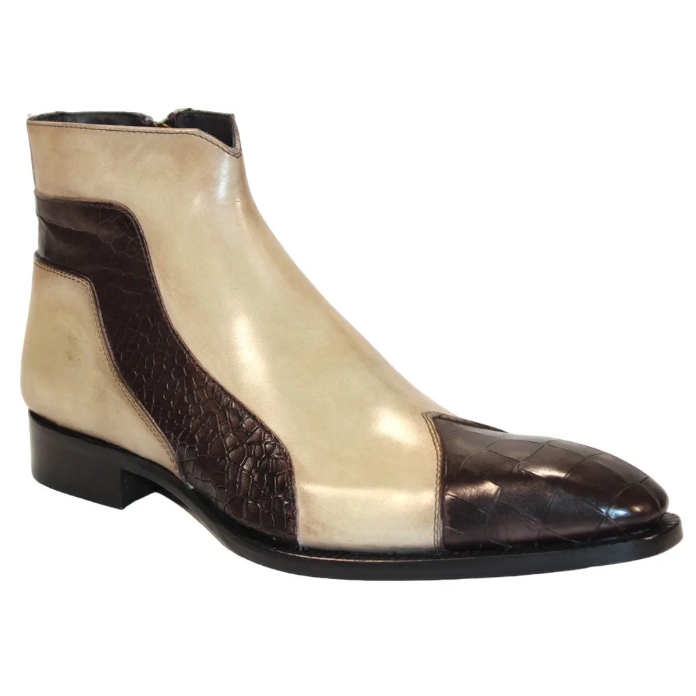 Duca Aprilia Men's Chocolate/Beige Calf-Skin Leather Boots