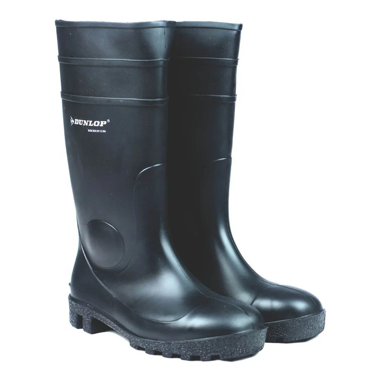 Dunlop Safety Wellies Mens Standard Fit Black Waterproof Boots Steel Toe Size 5