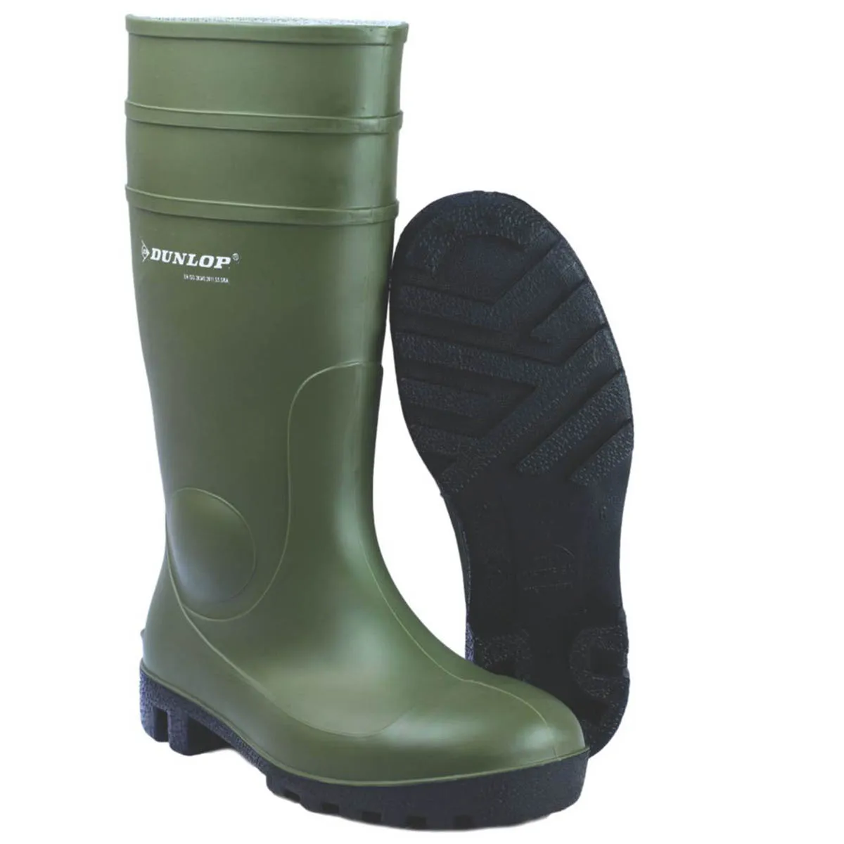 Dunlop Safety Wellies Mens Standard Fit Green Waterproof Steel Toe Size 10