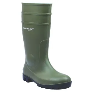 Dunlop Safety Wellies Mens Standard Fit Green Waterproof Steel Toe Size 10