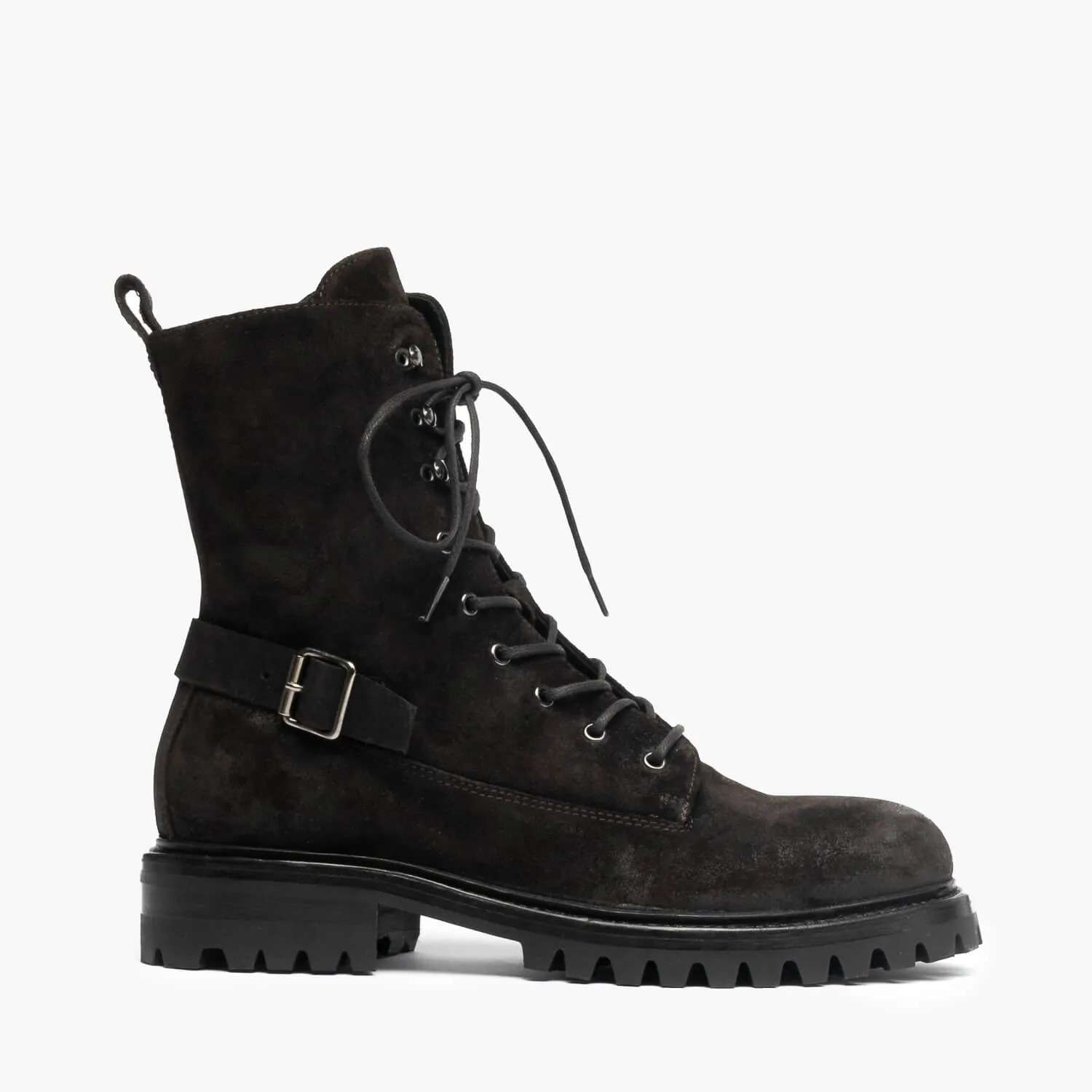 Elena | Women's laced ankle boots in oiled suede