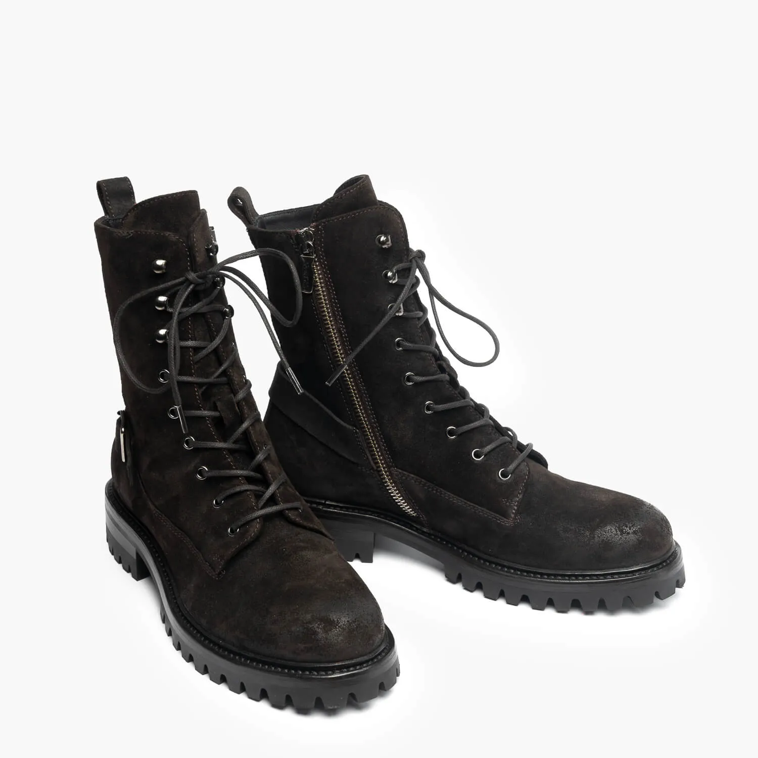 Elena | Women's laced ankle boots in oiled suede