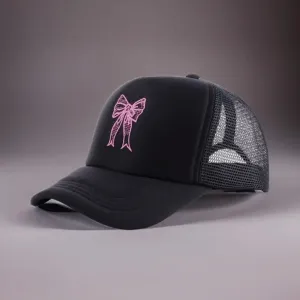 Embroidered Bow Trucker Hat