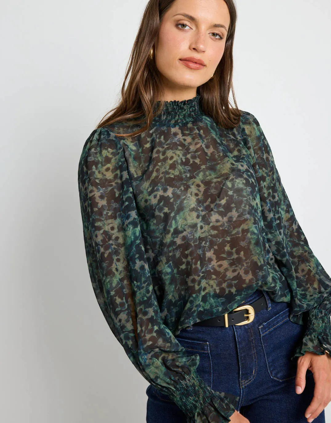 Emphatic Long Sleeve Blouse - Khaki