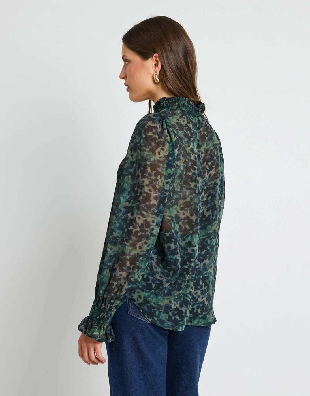 Emphatic Long Sleeve Blouse - Khaki