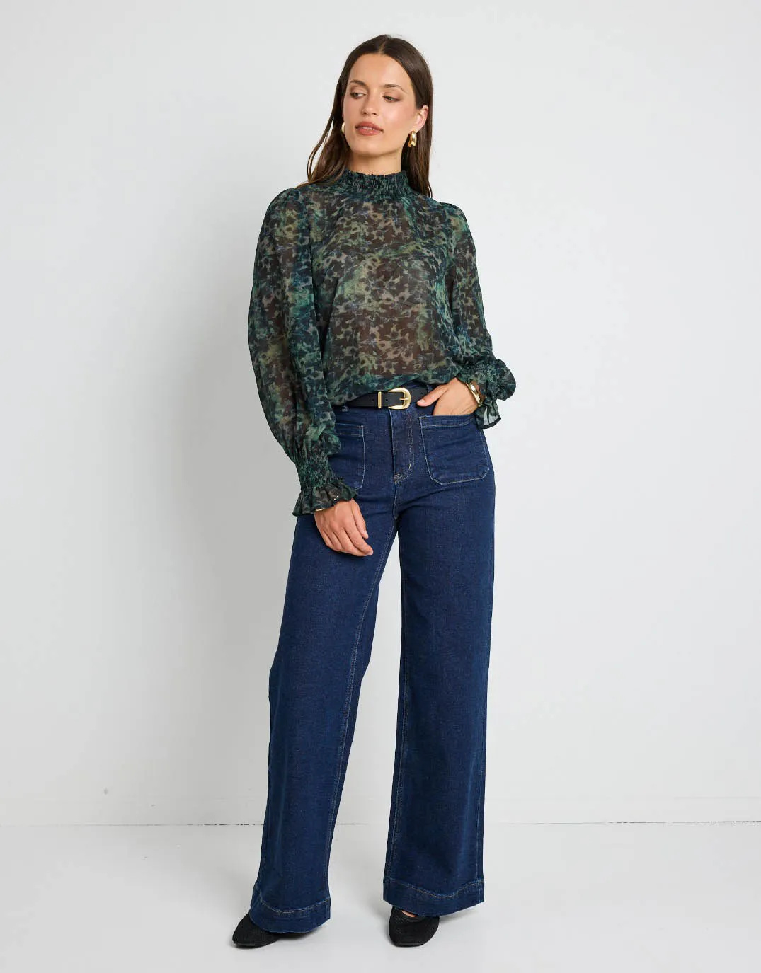 Emphatic Long Sleeve Blouse - Khaki
