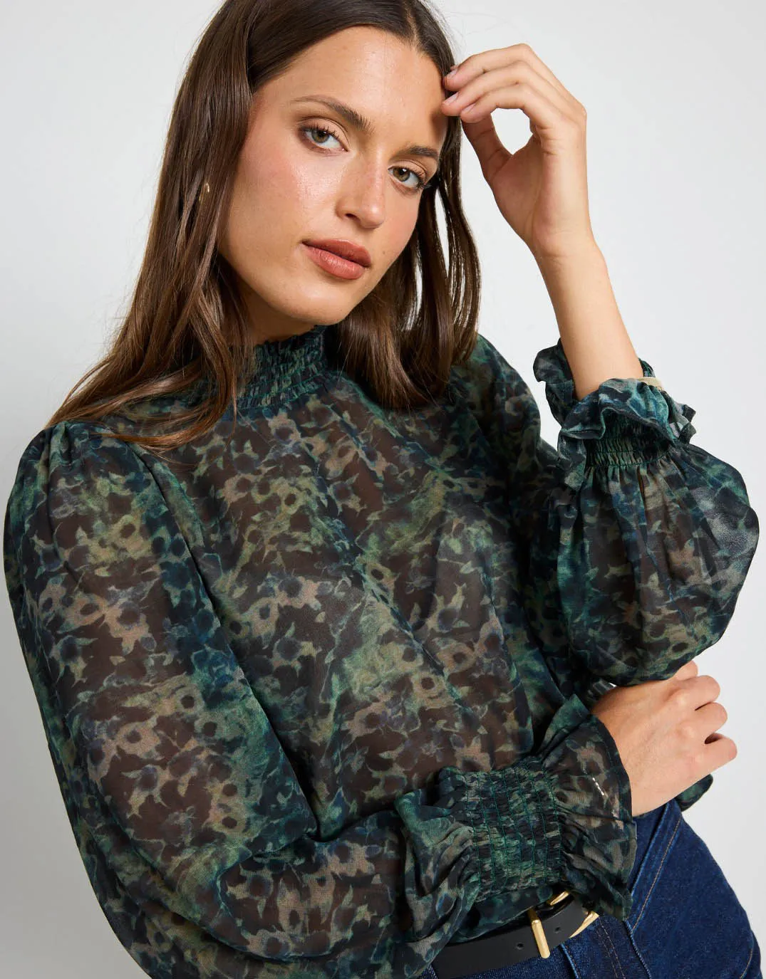 Emphatic Long Sleeve Blouse - Khaki