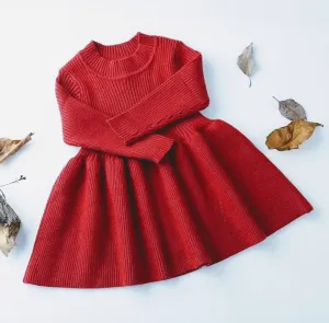 Ensley Knitted Dress Burgundy Red