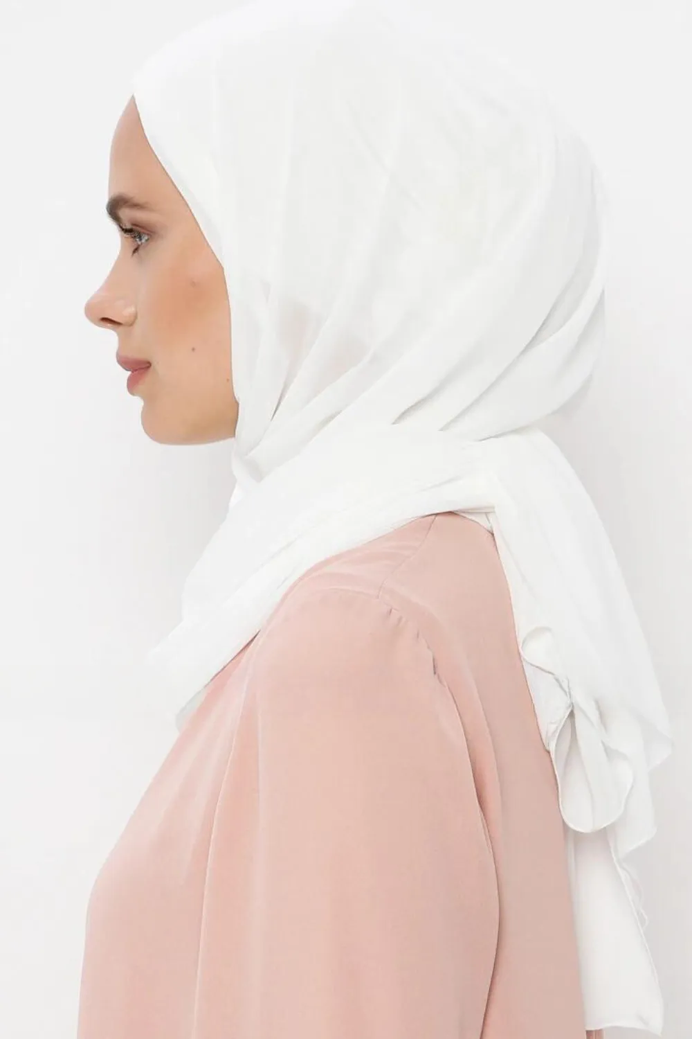 Everyday Chiffon Hijab with Undercap | White
