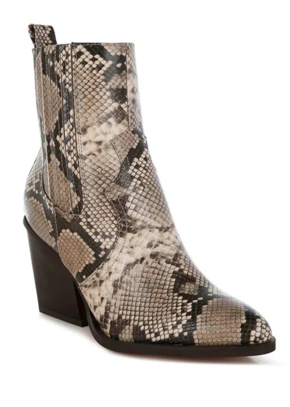 Evolution Snake Print Ankle Boots