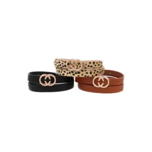 Faux fur CG buckle belt
