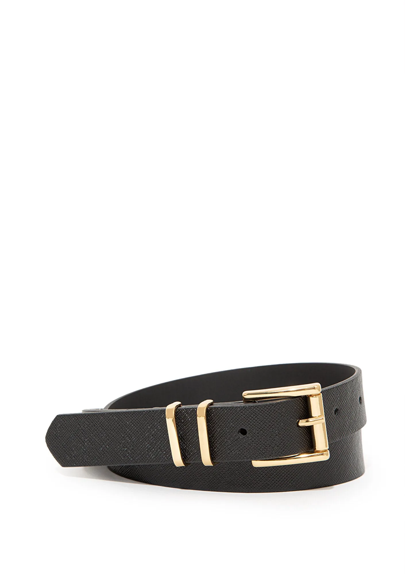 Faux Leather Black Belt