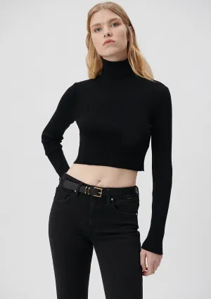 Faux Leather Black Belt