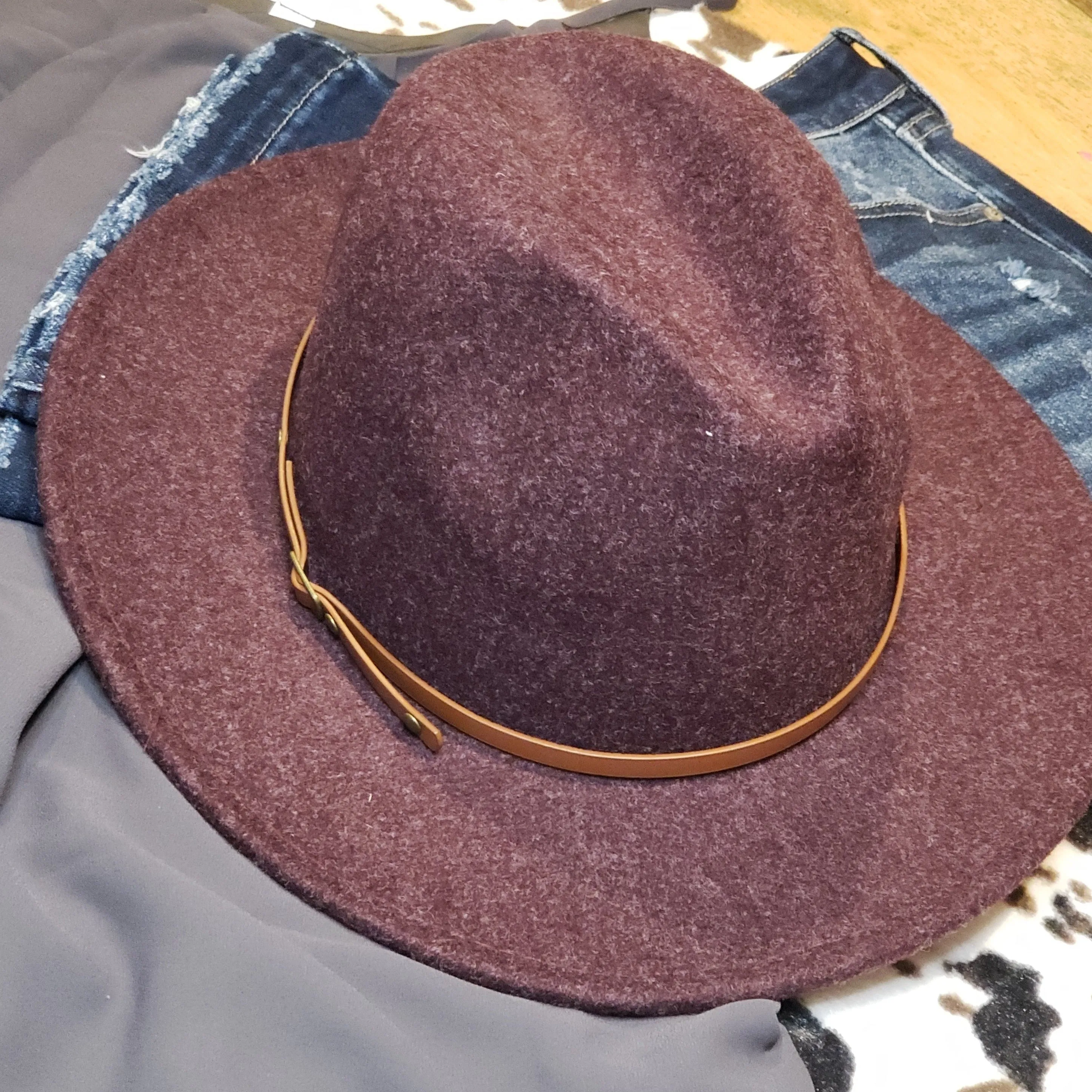 Felt Fedora Hat - Plum