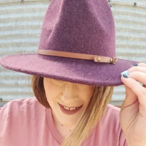 Felt Fedora Hat - Plum