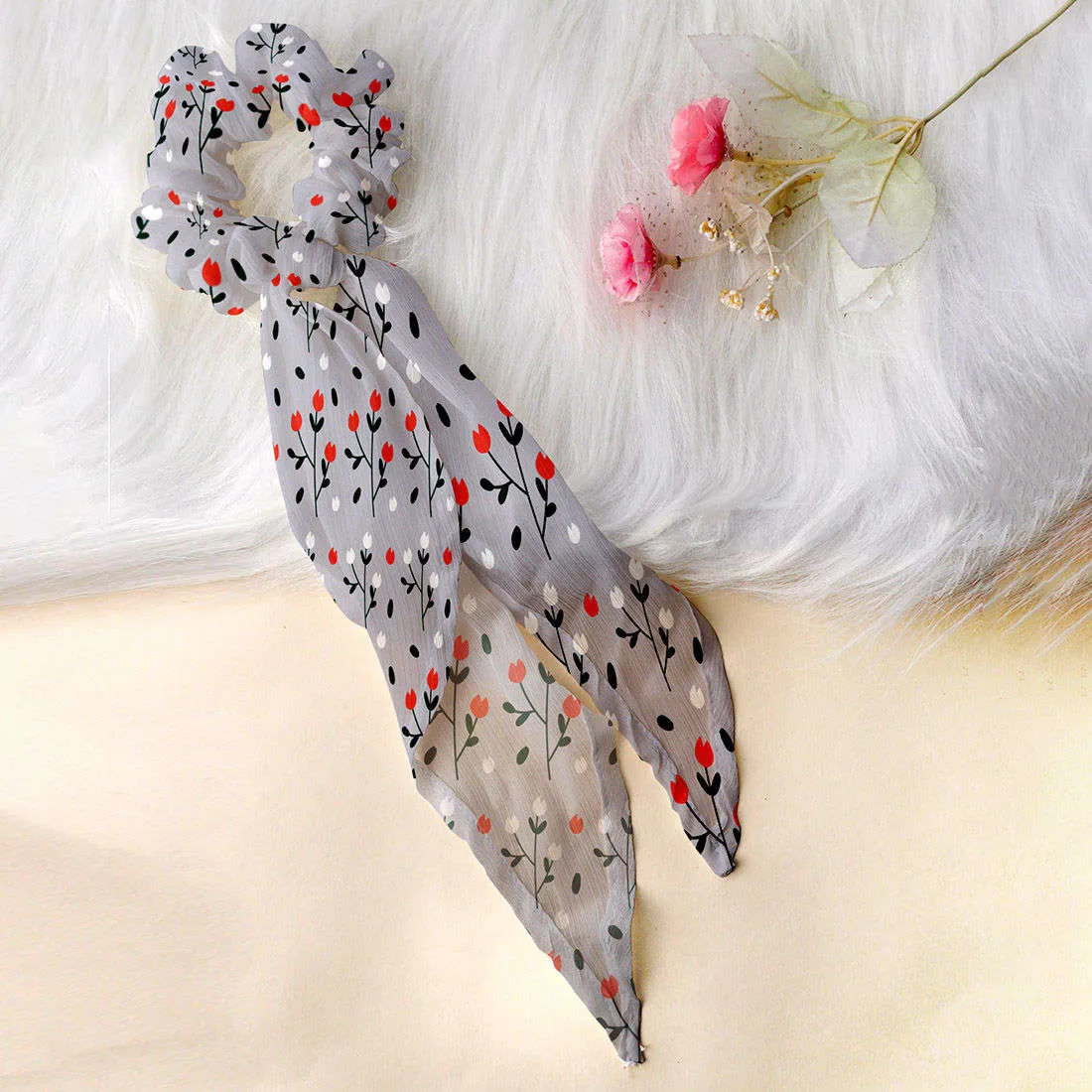 Ferosh Lavender Printed Scarf Scrunchie