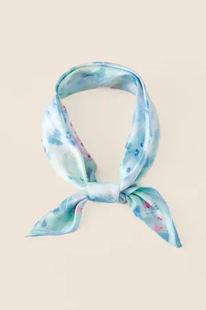 Floral Print Square Bandana Scarf