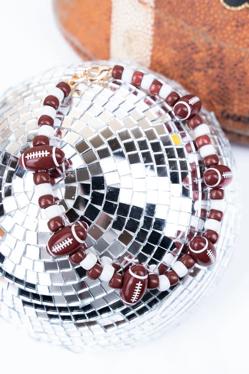 Football Season Brown Beaded Hat Chain