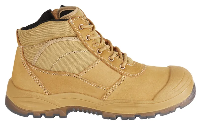 Foundations - Utility Zip Sided Steel Toe Safety Boot - Wheat