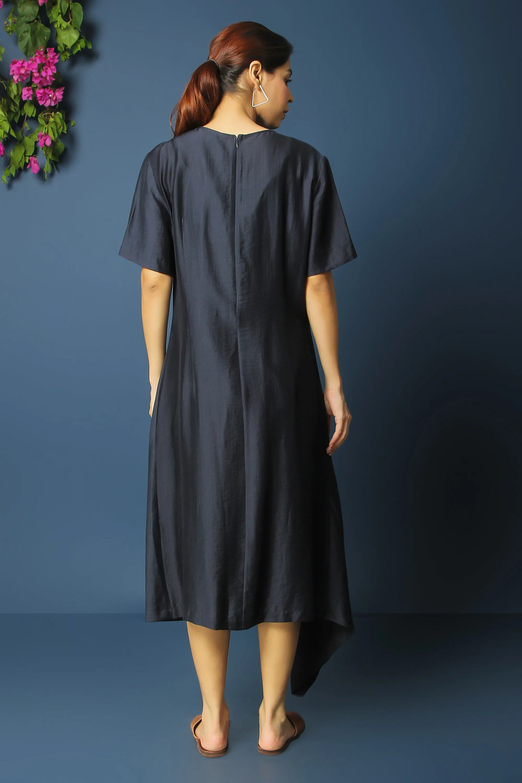 FRONT KNOT DRAPE DRESS
