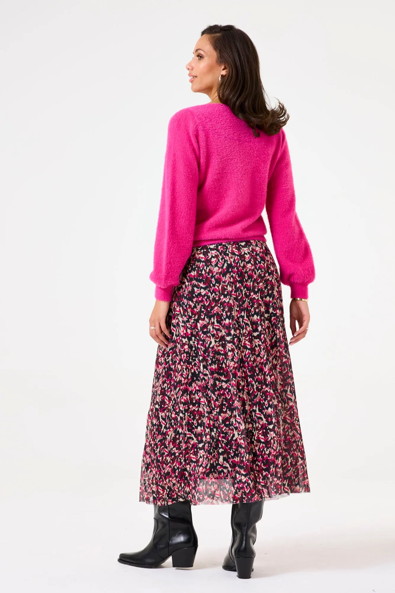 Garcia Megan Midi Skirt - Cabernet Print