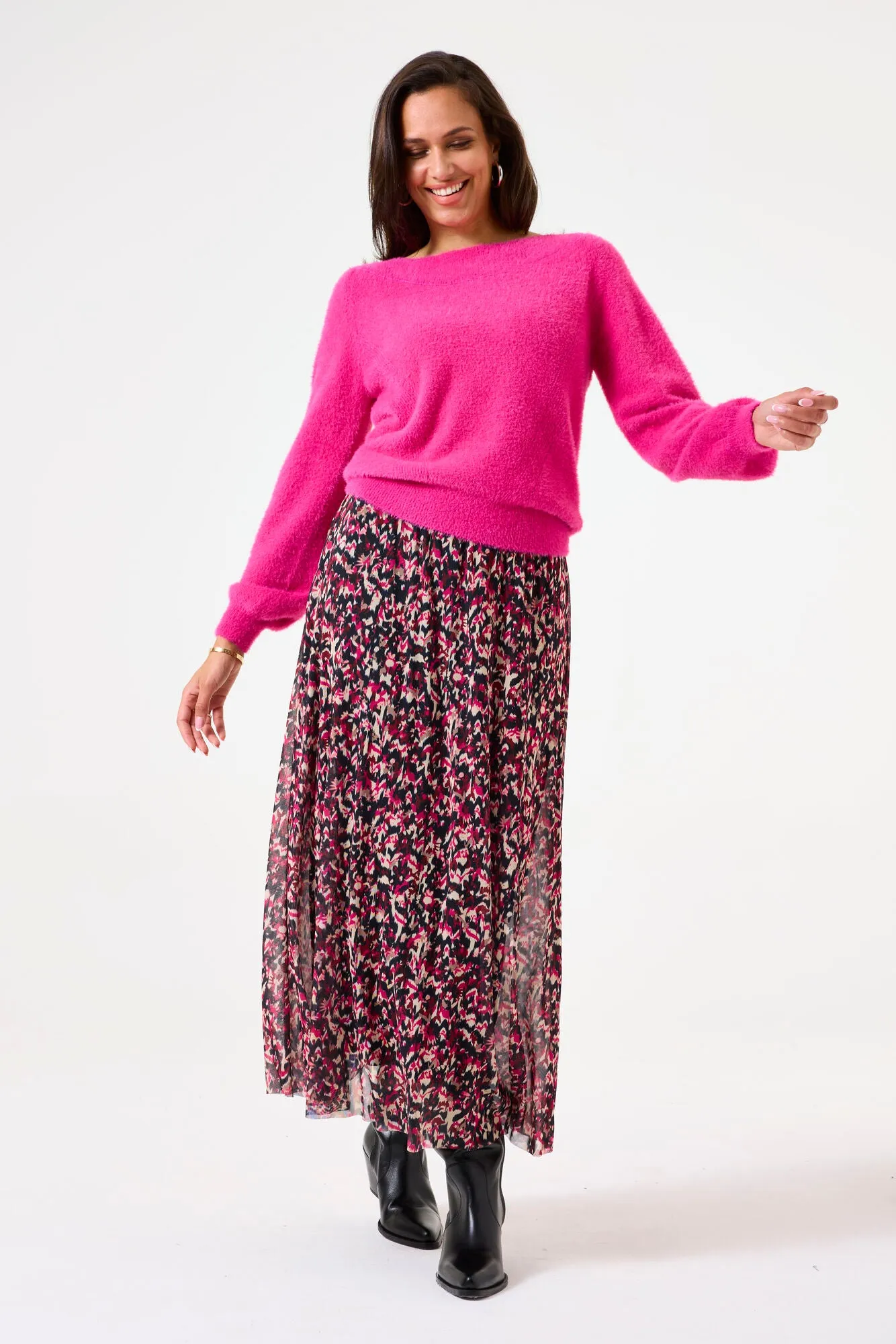 Garcia Megan Midi Skirt - Cabernet Print