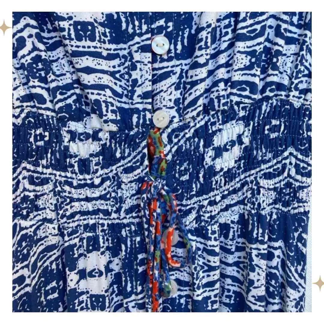 GEMMA dress - Blue and White and Red