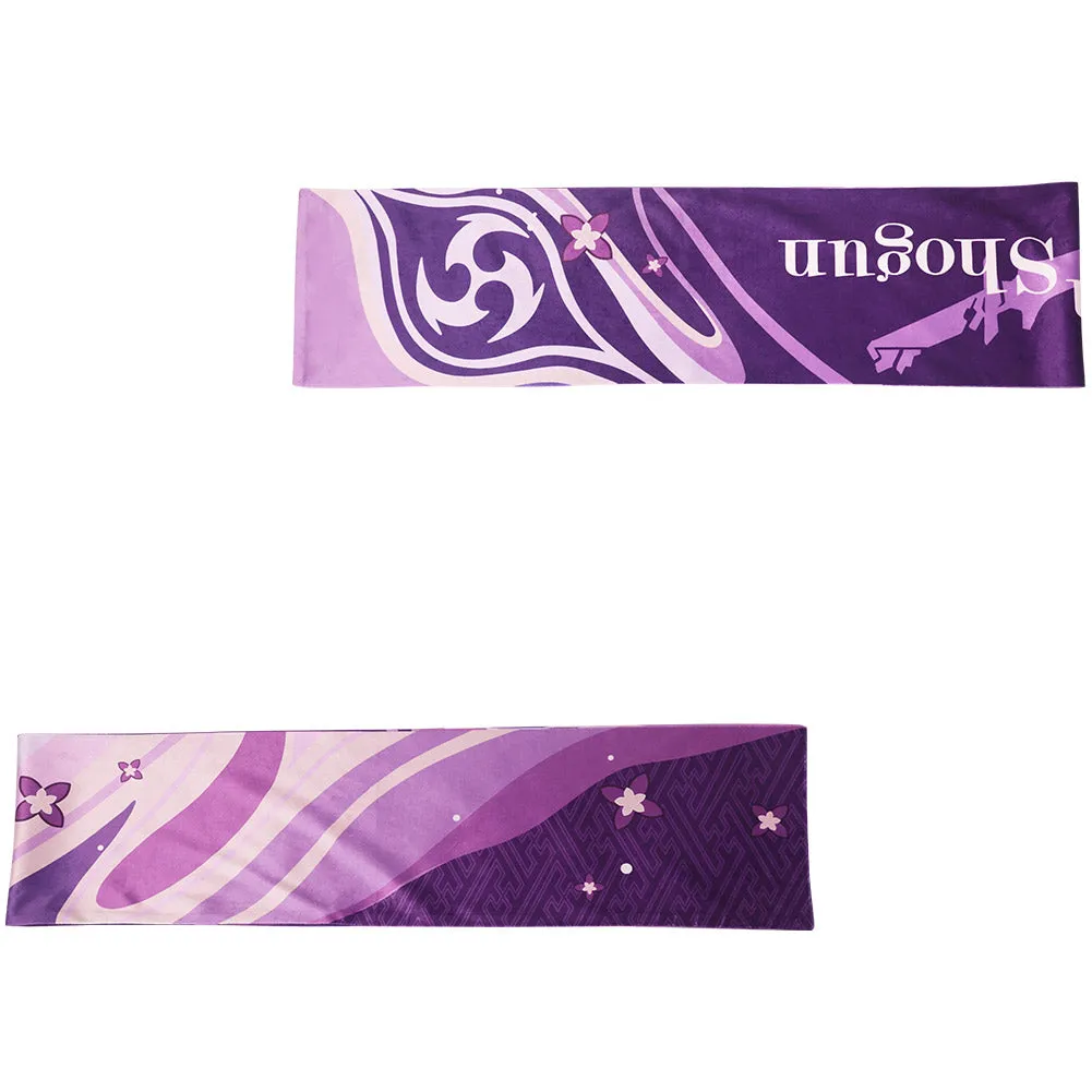 Genshin Impact Raiden Shogun Original Winter Warm Purple Scarf Cosplay Accessories