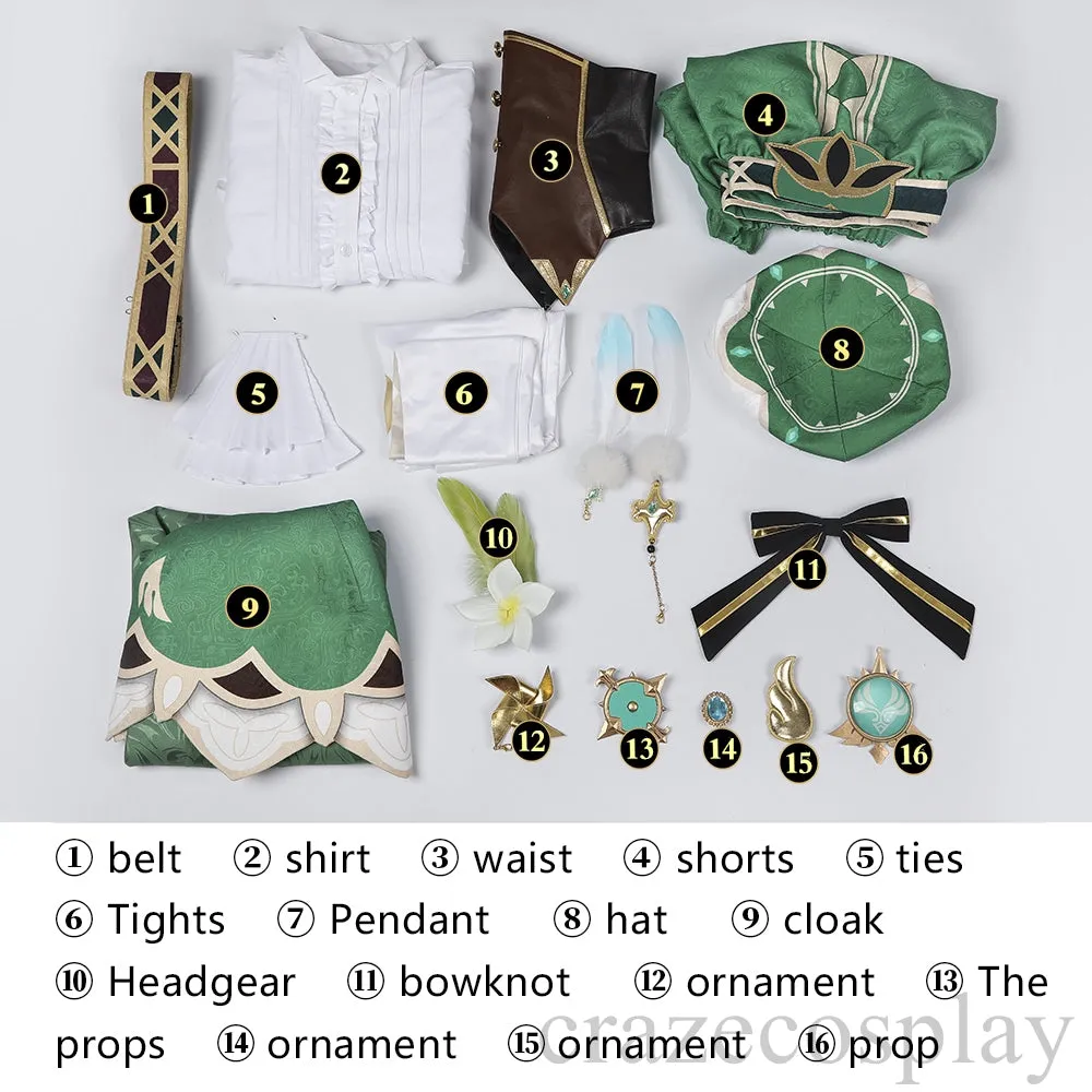 Genshin Impact Venti Cosplay Costume Promotional Edition