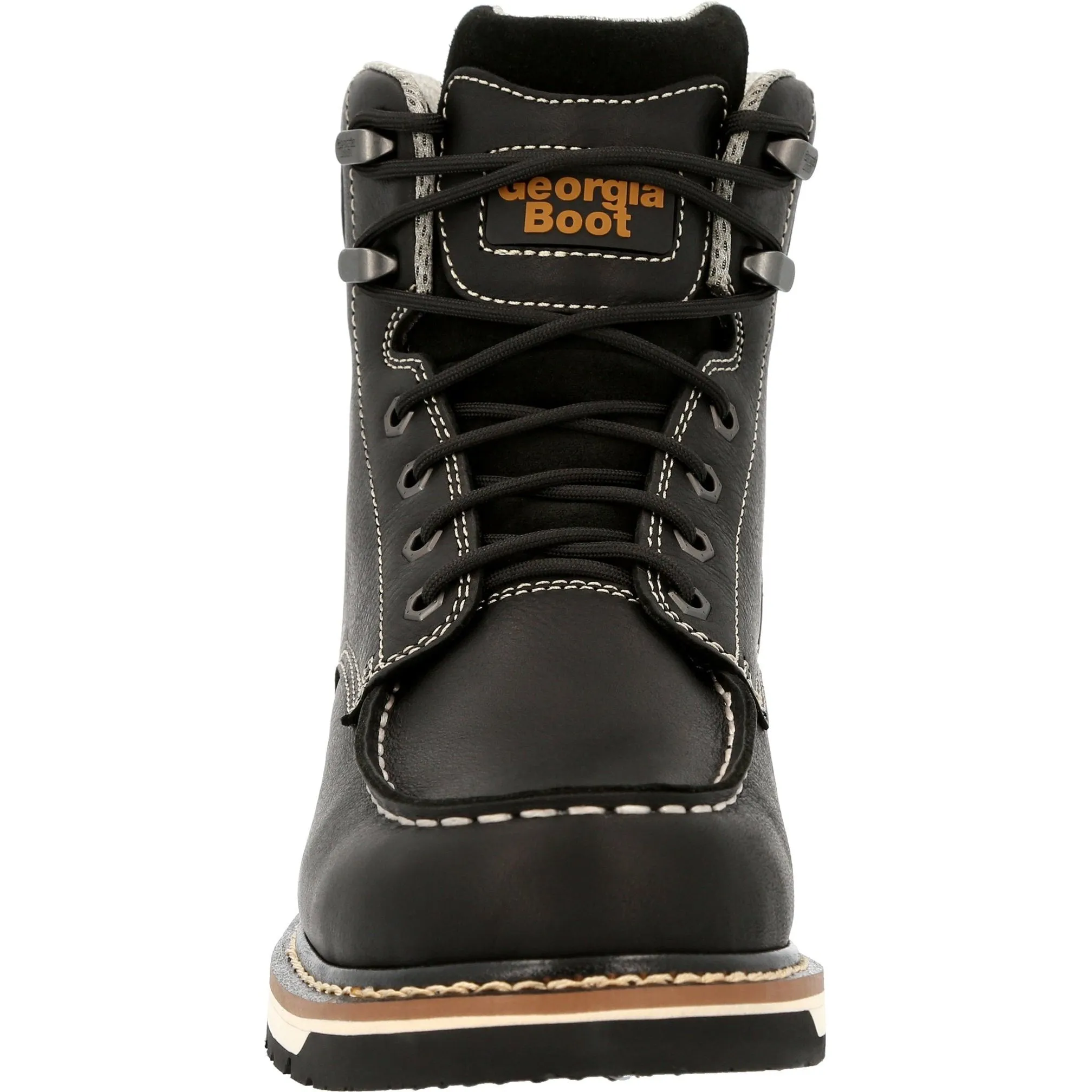 Georgia Men's AMP LT Wedge 6" Moc Toe Waterproof Work Boot - Black - GB00475