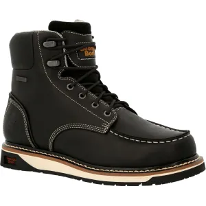 Georgia Men's AMP LT Wedge 6" Moc Toe Waterproof Work Boot - Black - GB00475