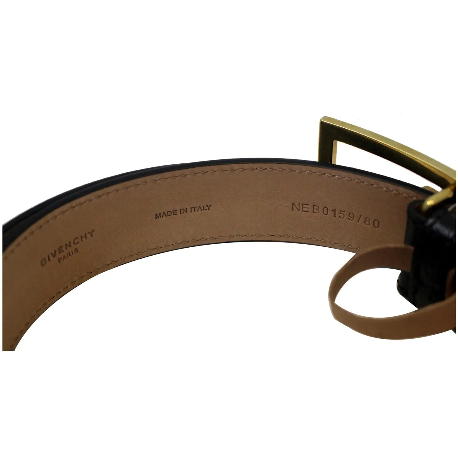 GIVENCHY Double G Logo Buckle Belt Black Size 38