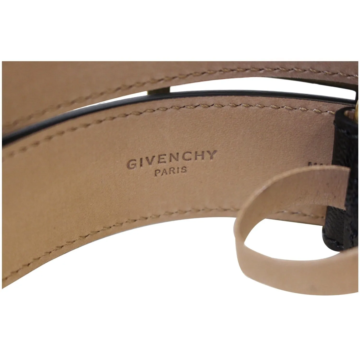 GIVENCHY Double G Logo Buckle Belt Black Size 38