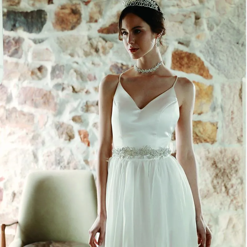 Grace Sashes Handmade Rhinestone Flower Waist Chain For Bridal