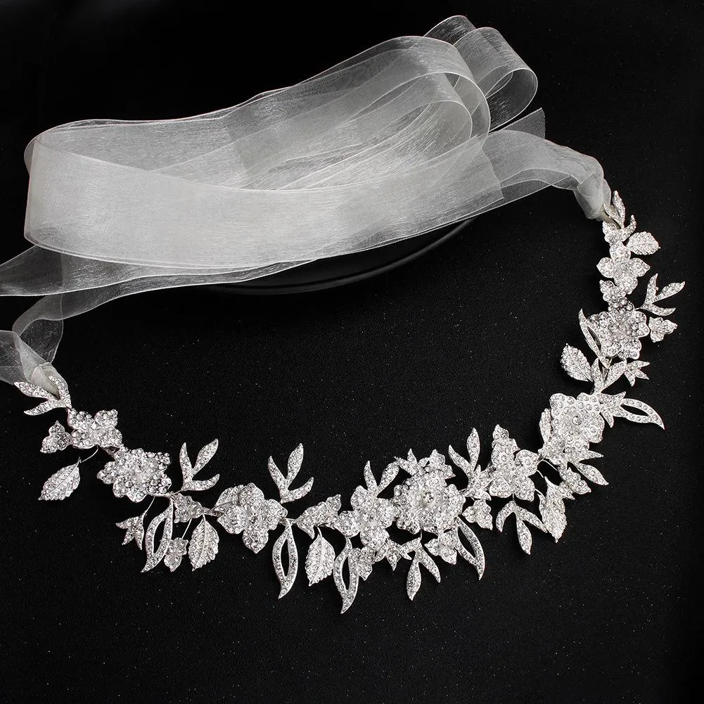 Grace Sashes Handmade Rhinestone Flower Waist Chain For Bridal
